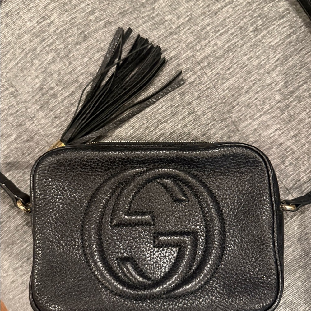 Gucci Black Pebbled Leather Shoulder Bag